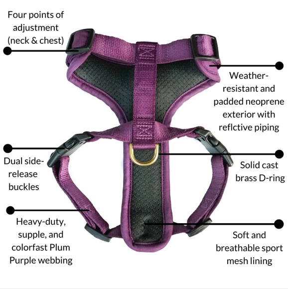 Django Adventure Harness Plum Purple Medium - Picture 2 of 6